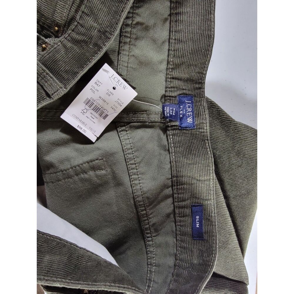 NWT J. Crew Men's Green Corduroy Pants - 34 x 32 - Picture 6 of 7